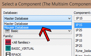 Figura 5 – Selecionando a Mouser Database
Figura 5 – Selecionando a Mouser Database