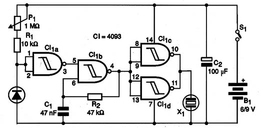 Detector infravermelho – P1 ajusta a sensibilidade.
Detector infravermelho – P1 ajusta a sensibilidade.