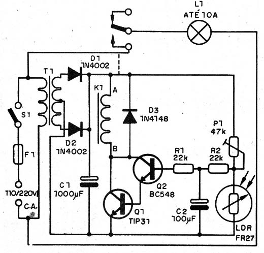 Figura 2 – Diagrama do interruptor crepuscular
Figura 2 – Diagrama do interruptor crepuscular