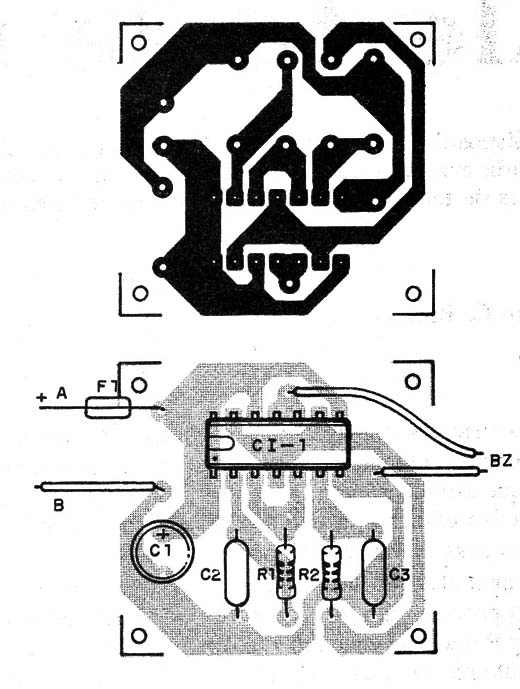 Figura 3 – Placa de circuito impresso para a montagem
Figura 3 – Placa de circuito impresso para a montagem