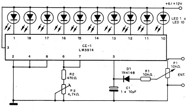 Figura 17 – Diagrama do Bargraph LM3914
Figura 17 – Diagrama do Bargraph LM3914