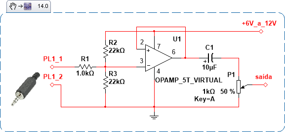Figura 3 – Circuito com amplificador operacional
Figura 3 – Circuito com amplificador operacional