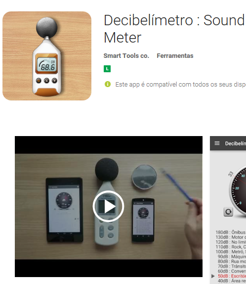 Figura 2 – O decibelímetro no celular
Figura 2 – O decibelímetro no celular