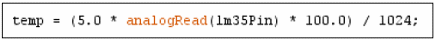 Figura 11: Código para leitura da temperatura. 
