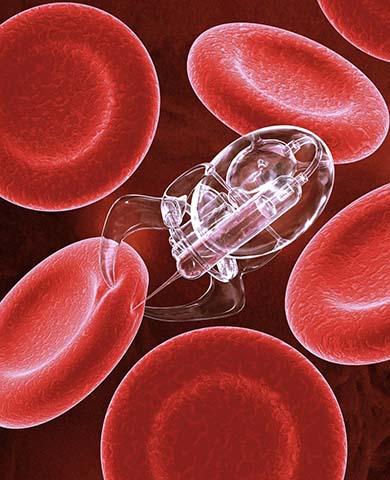 Nanorrobô manuseando células do seu sangue – Imagem Yale Scientific
Nanorrobô manuseando células do seu sangue – Imagem Yale Scientific