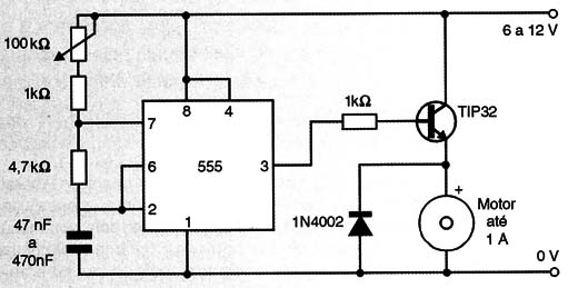 Um controle PWM para motor e caixa de redução.
Um controle PWM para motor e caixa de redução.