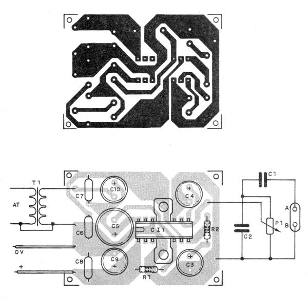 Figura 4 – Placa de circuito impresso para a montagem
Figura 4 – Placa de circuito impresso para a montagem
