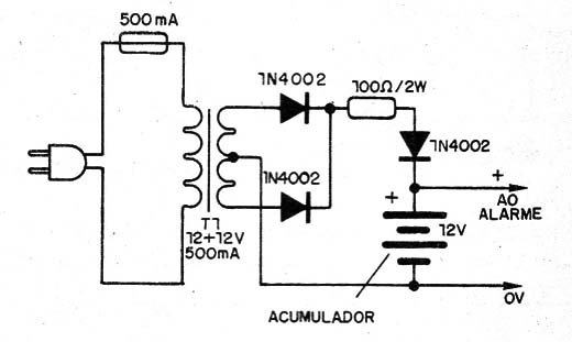 Figura 7 – Utilizando uma bateria em carga permanente
Figura 7 – Utilizando uma bateria em carga permanente