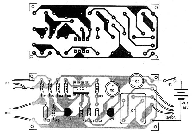 Figura 3 – Placa de circuito impresso para a montagem
Figura 3 – Placa de circuito impresso para a montagem