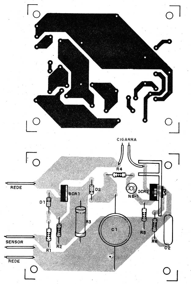 Figura 3 – Placa de circuito impresso para a montagem
Figura 3 – Placa de circuito impresso para a montagem
