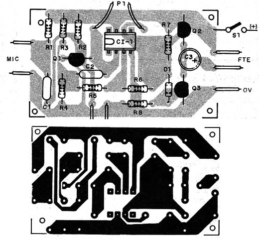 Figura 6 – Placa de circuito impresso para o efeito de som
Figura 6 – Placa de circuito impresso para o efeito de som