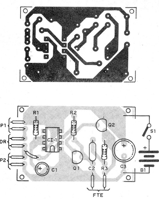 Figura 3 – Placa de circuito impresso para a montagem
Figura 3 – Placa de circuito impresso para a montagem