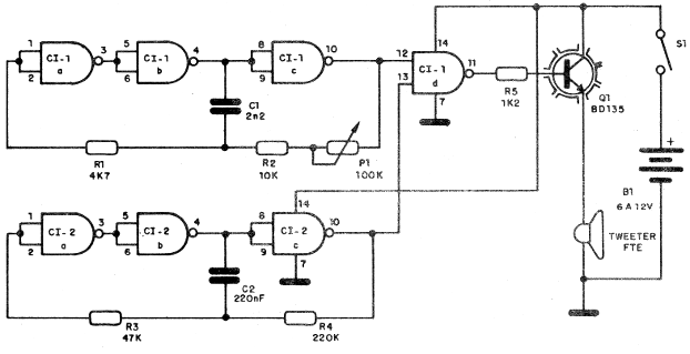    Figura 2 – Diagrama do emissor de agudos
