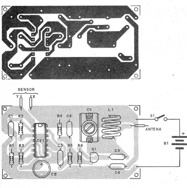 Figura 2 – Placa de circuito impresso para a montagem
Figura 2 – Placa de circuito impresso para a montagem