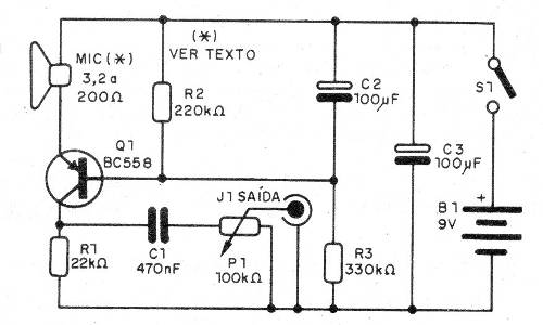 Figura 1 – Diagrama completo do pré-amplificado
Figura 1 – Diagrama completo do pré-amplificado