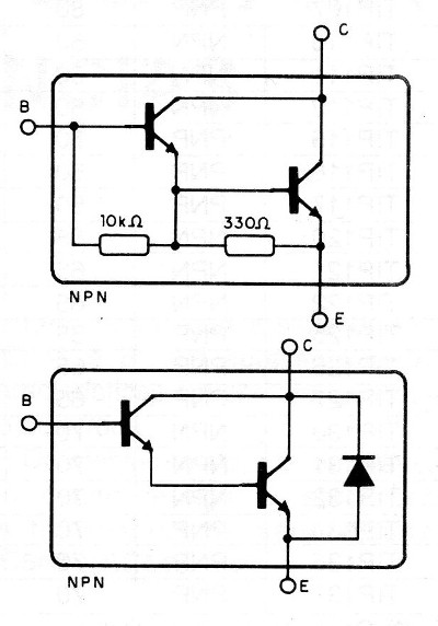 Figura 2 – O transistor Darlington (NPN)
Figura 2 – O transistor Darlington (NPN)