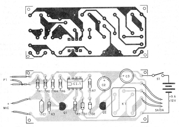 Figura 3 – Placa de circuito impresso para a montagem
Figura 3 – Placa de circuito impresso para a montagem