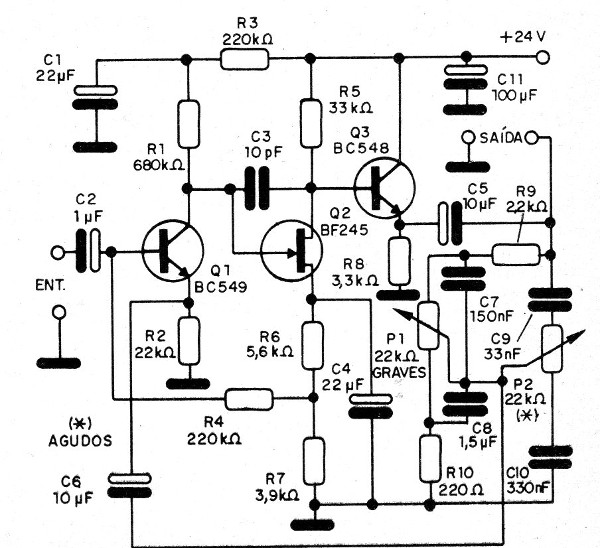 Figura 1 – Diagrama do controle de tom
Figura 1 – Diagrama do controle de tom
