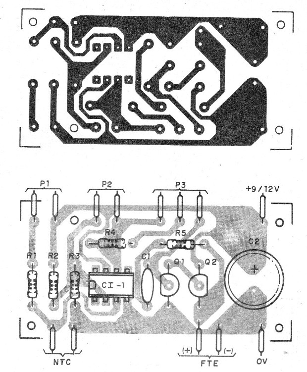 Figura 3 – Placa de circuito impresso para a montagem
Figura 3 – Placa de circuito impresso para a montagem