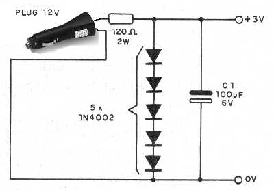 Figura 1 – Redutor de 12 V para 3 V
Figura 1 – Redutor de 12 V para 3 V