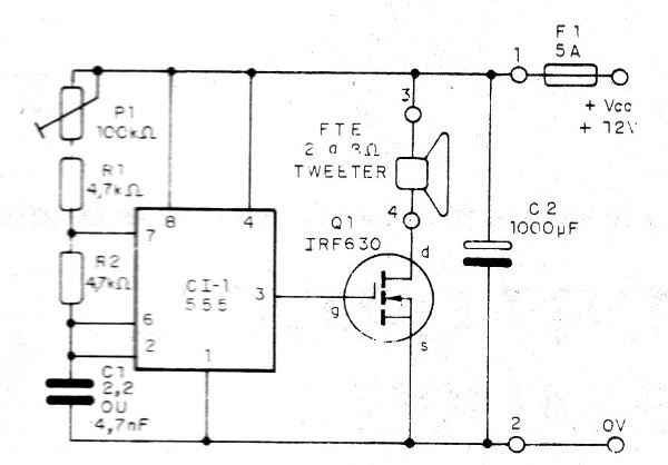 Figura 4 – Diagrama completo do espantalho ultrassônico
Figura 4 – Diagrama completo do espantalho ultrassônico
