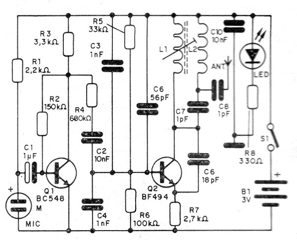 Figura 1 – Diagrama do microfone sem fio
Figura 1 – Diagrama do microfone sem fio