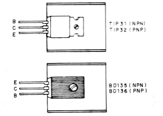    Figura 1 – Montagem dos transistores em dissipadores de calor
