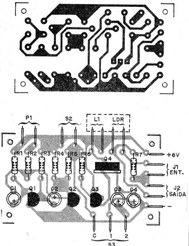 Figura 3 – Placa de circuito impresso para a montagem
Figura 3 – Placa de circuito impresso para a montagem