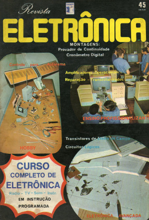Capa do primeiro número da Saber Eletrônica com a primeira lição do Curso em Instrução programada (1976)
