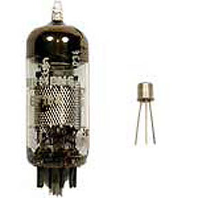Válvula comparada a um transistor de uso geral
