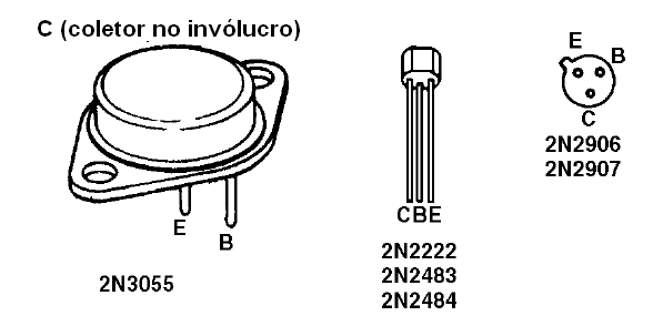 Transistor 2N com a pinagem
