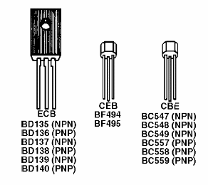 Transistores com nomenclatura europeia
