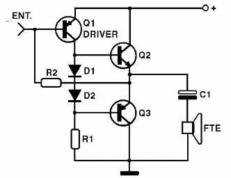 Etapa de saída com excitação por transistor PNP
