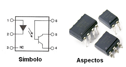 Acoplador óptico com foto-transistor
