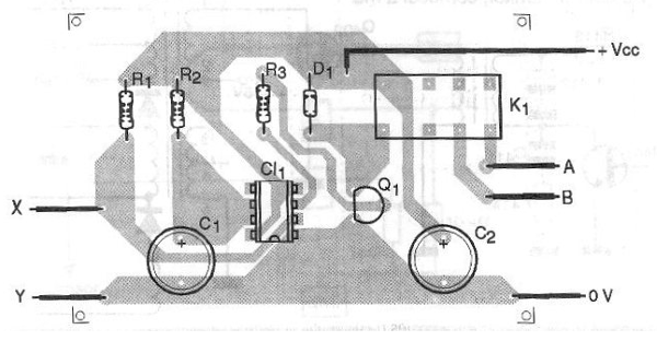 Uma montagem completa de um circuito eletrônico 

