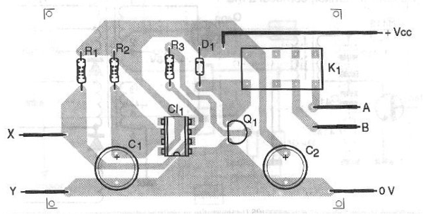 Uma montagem completa de um circuito eletrônico 
