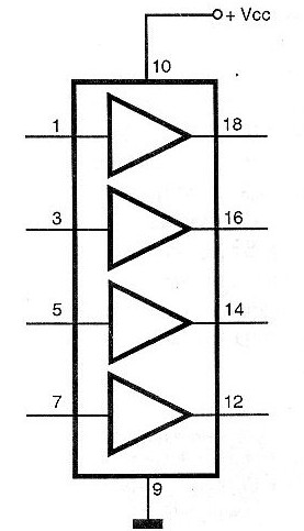 Diagrama de blocos dos Cis ULN2803 e ULN2804
Diagrama de blocos dos Cis ULN2803 e ULN2804