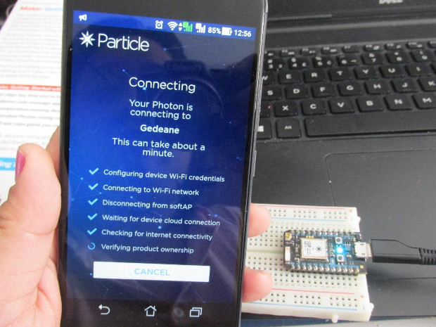 Figura 6 – Conectando a Photon à rede WiFi (Fonte: Gedeane Kenshima)
Figura 6 – Conectando a Photon à rede WiFi (Fonte: Gedeane Kenshima)