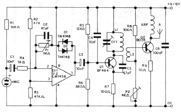 Figura 1 – Diagrama do transmissor espião
Figura 1 – Diagrama do transmissor espião
