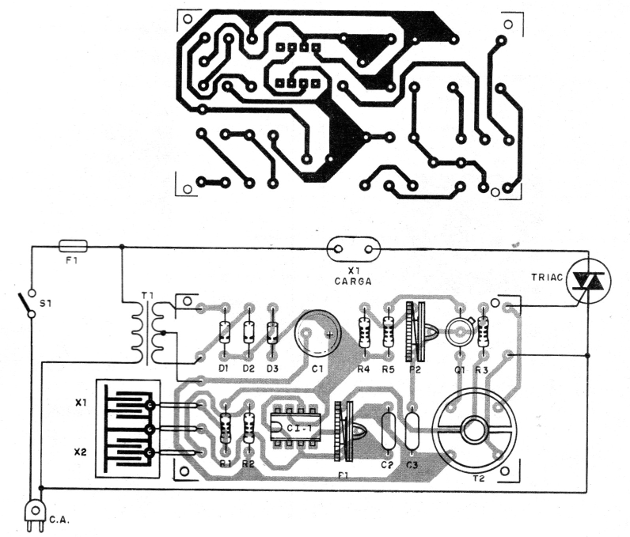 Figura 5- Placa de circuito impresso para a montagem
Figura 5- Placa de circuito impresso para a montagem