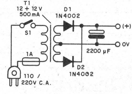 Figura 3 – Fonte para o amplificador
Figura 3 – Fonte para o amplificador