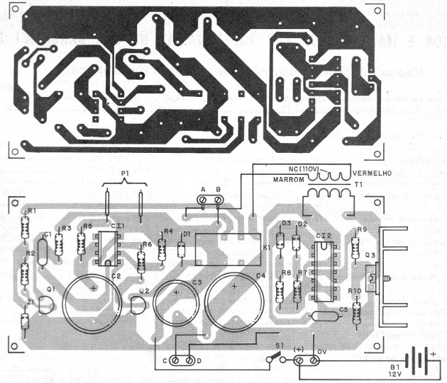 Figura 4 – Placa de circuito impresso para a montagem
Figura 4 – Placa de circuito impresso para a montagem