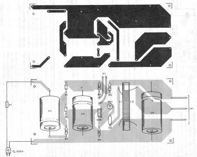 Figura 4 – Placa de circuito impresso para a versão de 220 V
Figura 4 – Placa de circuito impresso para a versão de 220 V