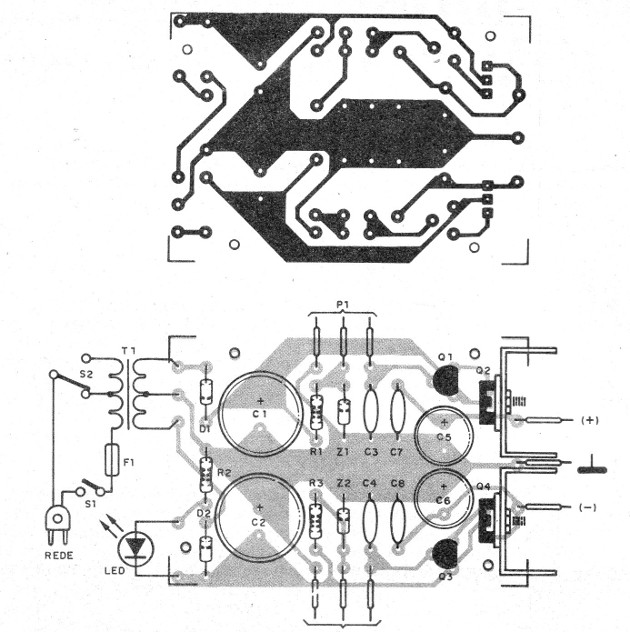 Figura 2 – Placa de circuito impresso para a montagem
Figura 2 – Placa de circuito impresso para a montagem