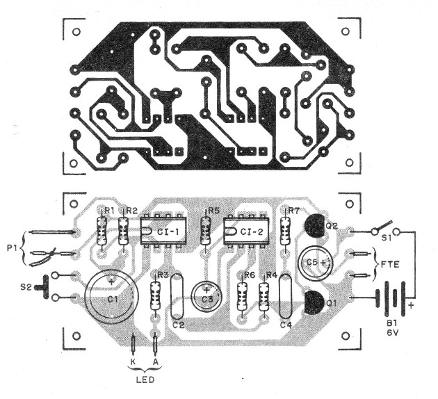 Figura 3 – Placa de circuito impresso para a montagem
Figura 3 – Placa de circuito impresso para a montagem