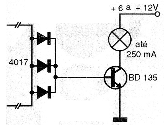 Figura 2 – Interface para lâmpadas de 6 ou 12 V
Figura 2 – Interface para lâmpadas de 6 ou 12 V