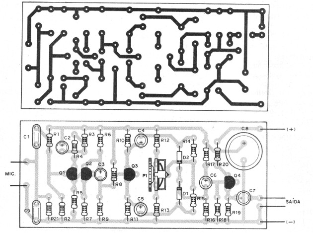 Figura 3 – Placa de circuito impresso para a montagem
Figura 3 – Placa de circuito impresso para a montagem