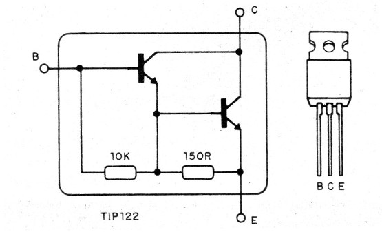 Figura 2 – O transistor Darlington TIP122
Figura 2 – O transistor Darlington TIP122