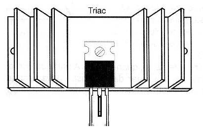 Figura 7 – Montagem de um triac num dissipador de calor
Figura 7 – Montagem de um triac num dissipador de calor