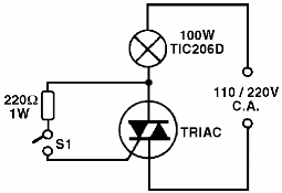 Figura 3 – Interruptor de potência usando um triac
Figura 3 – Interruptor de potência usando um triac